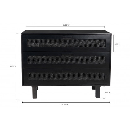 Moe's Ashton 3 Drawer Chest - Black