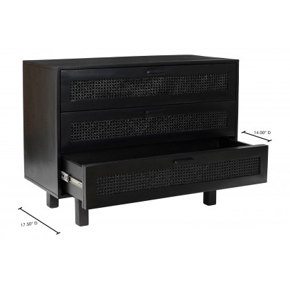 Moe's Ashton 3 Drawer Chest - Black