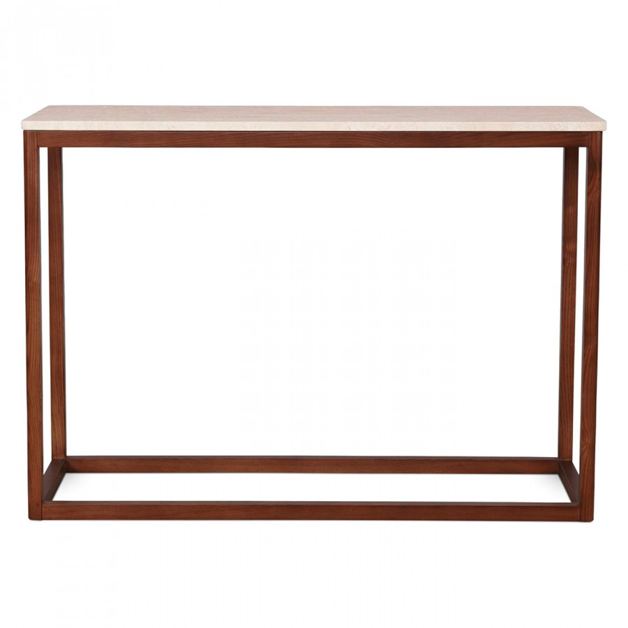 Moe's Ellis Modern Console Table - Brown, Travertine/Wood