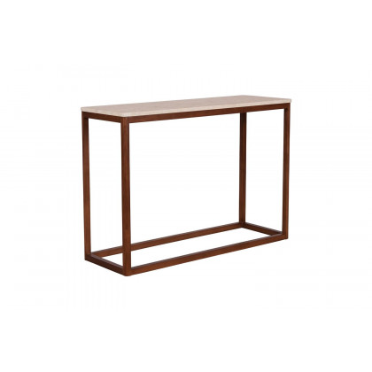 Moe's Ellis Modern Console Table - Brown, Travertine/Wood