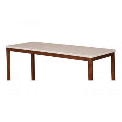 Moe's Ellis Modern Console Table - Brown, Travertine/Wood