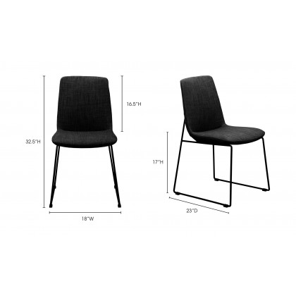 Moe's Ruth Contemporary Dining Chair Set of 2 - Black