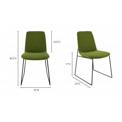 Moe's Ruth Contemporary Dining Chair Set of 2 - Green