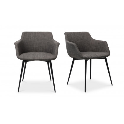 Moe's Ronda Contemporary Armchair Set of 2 - Dark Gray