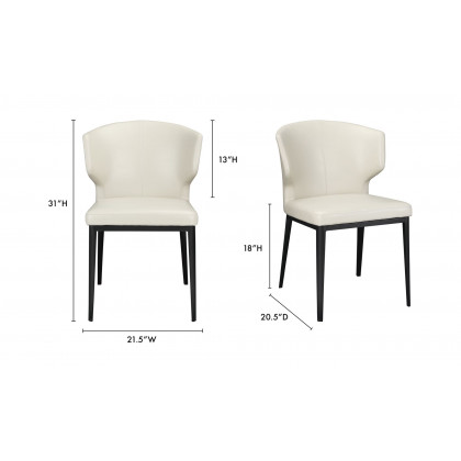 Moe's Delaney Contemporary Dining Chair Set of 2 - Beige