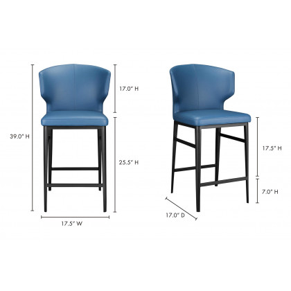 Moe's Delaney Counter Stool - Sky Blue