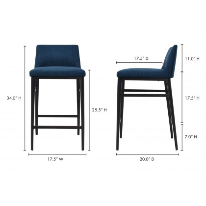 Moe's Baron Counter Stool - Blue