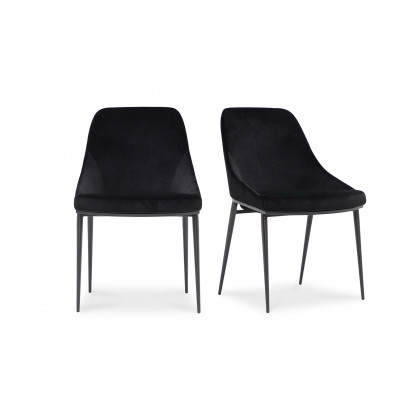 Moe's Sedona Contemporary Dining Chair Set of 2 - Shadowed Black Velvet