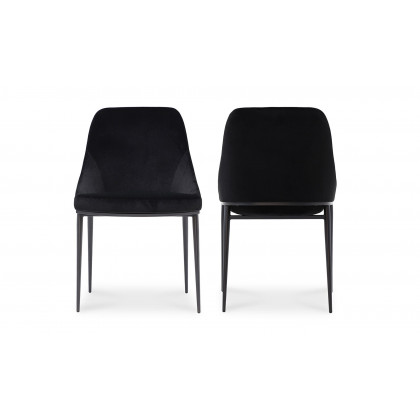 Moe's Sedona Contemporary Dining Chair Set of 2 - Shadowed Black Velvet