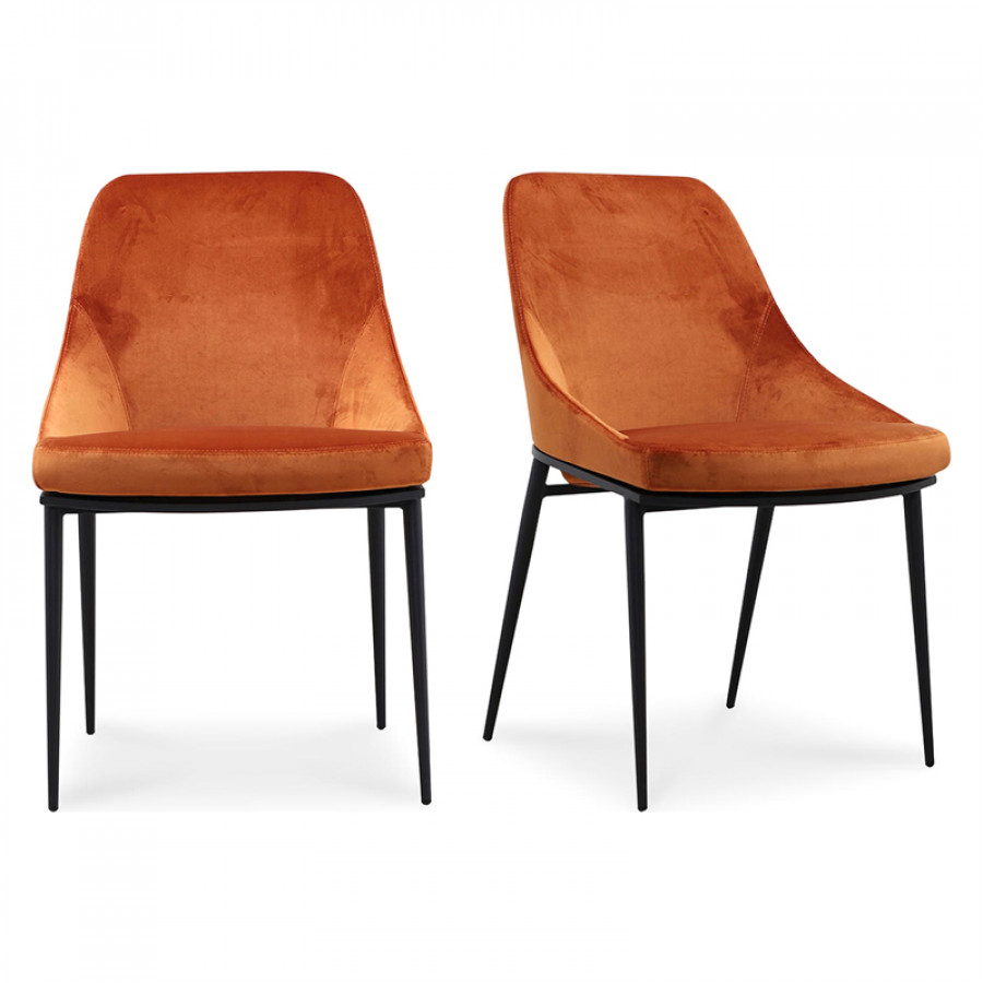 Moe's Sedona Contemporary Dining Chair Set of 2 - Orange