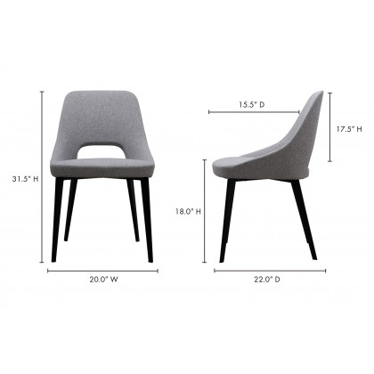Moe's Tizz Dining Chair - Light Gray