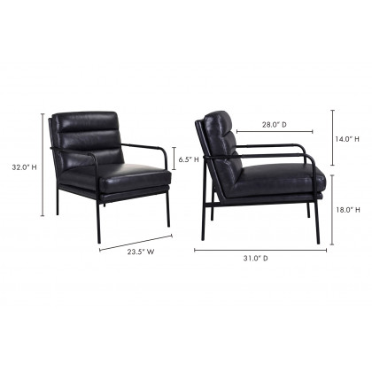 Moe's Verlaine Chair - Raven Black