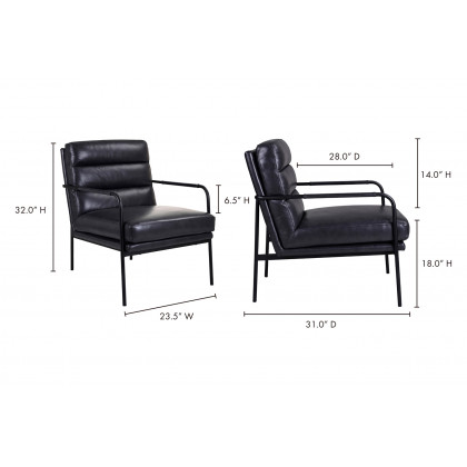Moe's Verlaine Chair - Raven Black
