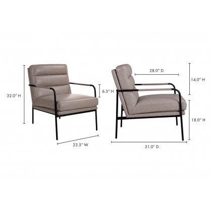 Moe's Verlaine Chair - Sculptors Clay