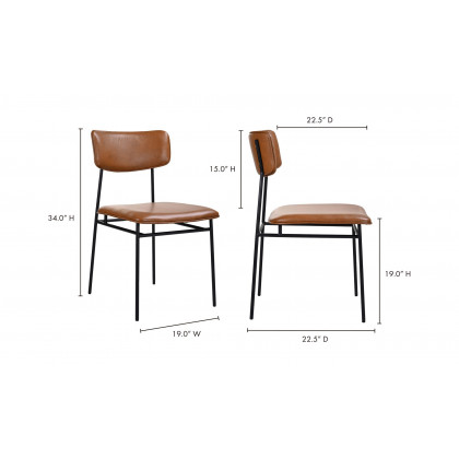 Moe's Sailor Modern Dining Chair Set of 2 - Brown