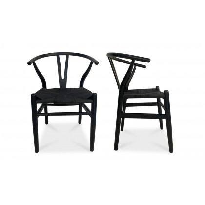 Moe's Ventana Scandinavian Dining Chair Set of 2 - Black