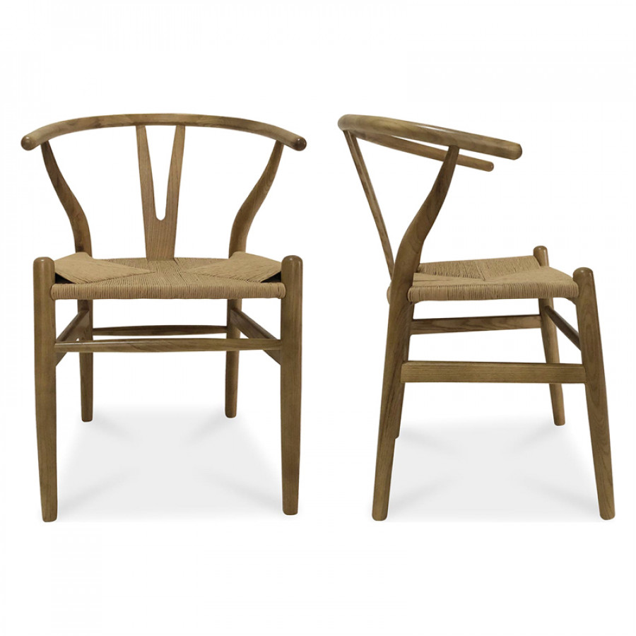 Moe's Ventana Scandinavian Dining Chair Set of 2 - Natural