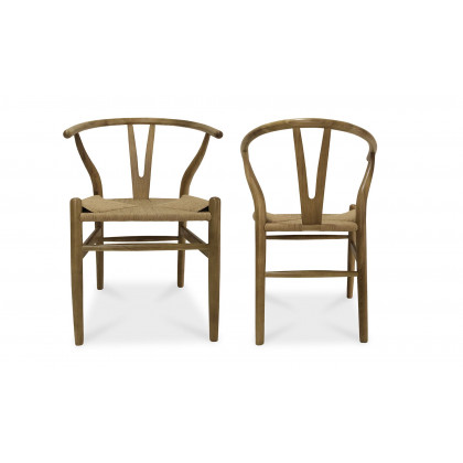 Moe's Ventana Scandinavian Dining Chair Set of 2 - Natural