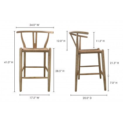 Moe's Ventana Bar Stool - Natural