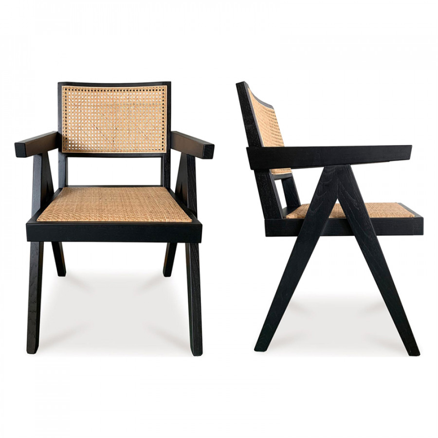 Moe's Takashi Mid-Century Modern Chair Set of 2 - Black
