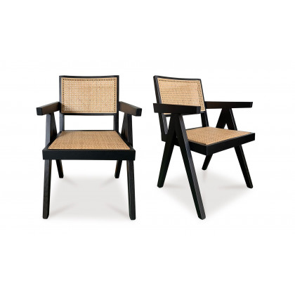 Moe's Takashi Mid-Century Modern Chair Set of 2 - Black