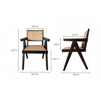 Moe's Takashi Mid-Century Modern Chair Set of 2 - Black