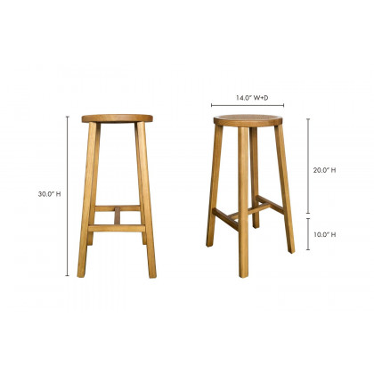 Moe's - Mcguire Mid-Century Modern Bar Stool in Natural