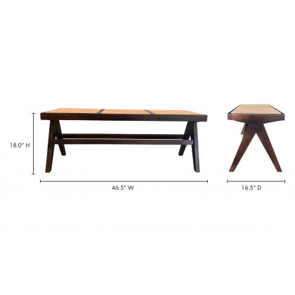 Moe's Takashi Bench - Dark Brown