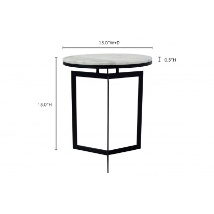 Moe's Taryn Accent Table - White, Small