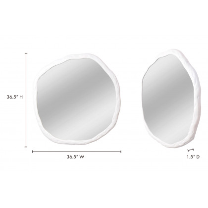 Moe's Foundry Round Mirror - White, Large
