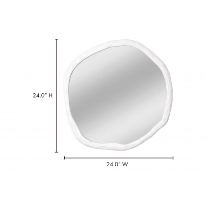 Moe's Foundry Round Mirror - White, Small