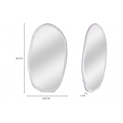 Moe's Foundry Oval Mirror - White