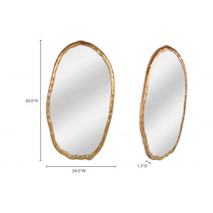 Moe's Foundry Oval Mirror - Gold