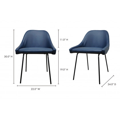 Moe's Blaze Dining Chair - Blue