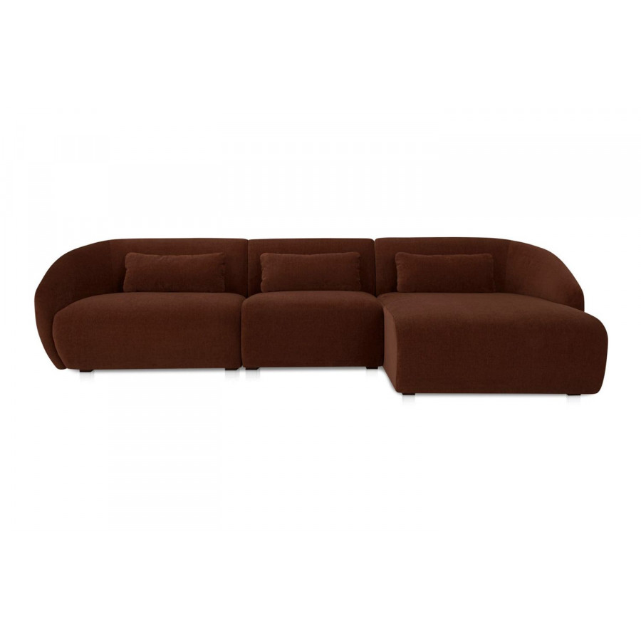 Moe's Amelia Lounge Contemporary Modular Sectional - Chestnut, Right Facing