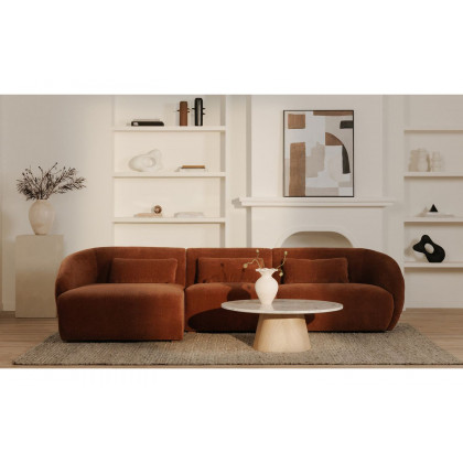 Moe's Amelia Lounge Contemporary Modular Sectional - Chestnut, Right Facing