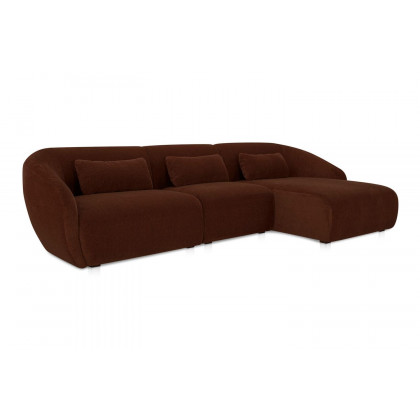 Moe's Amelia Lounge Contemporary Modular Sectional - Chestnut, Right Facing