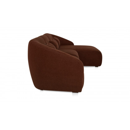 Moe's Amelia Lounge Contemporary Modular Sectional - Chestnut, Right Facing