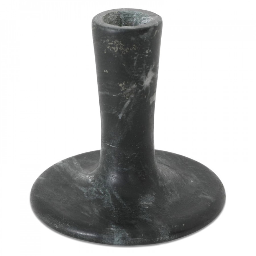 Moe's East Modern Short Candle Holder - Black Vein Marble