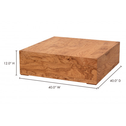 Moe's Nash Coffee Table - Honey Brown Burl