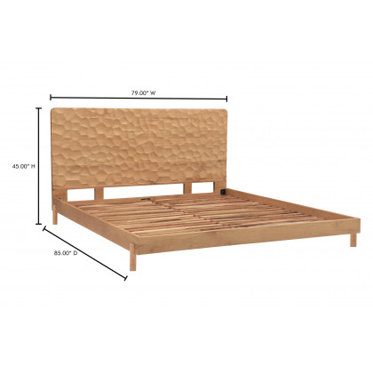 Moe's Misaki Contemporary King Size Bed - Natural