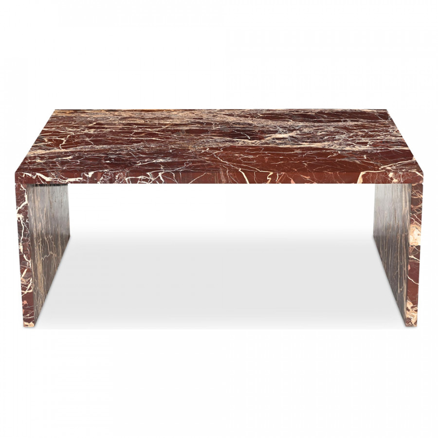 Moe's Rosa Modern Coffee Table - Rosso Levanto Marble