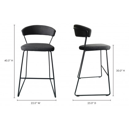 Moe's Adria Bar Stool - Dark Gray