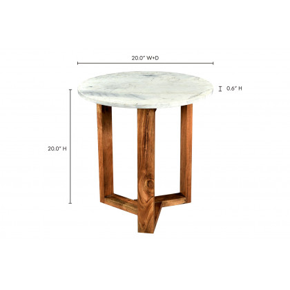 Moe's Jinxx Side Table - White