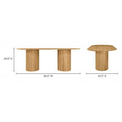 Moe's Povera Oval Dining Table - Natural