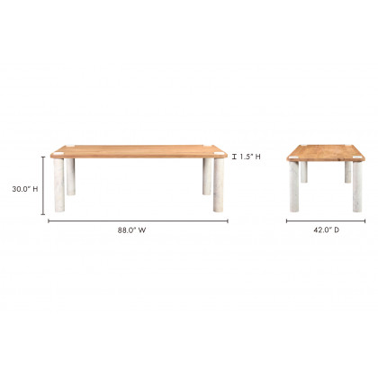 Moe's Century Dining Table - Natural/White