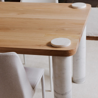 Moe's Century Dining Table - Natural/White