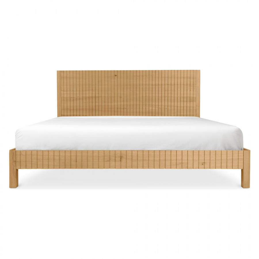 Moe's Povera Contemporary Queen Size Bed - Oak