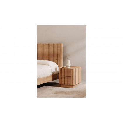 Moe's Povera Contemporary Queen Size Bed - Oak