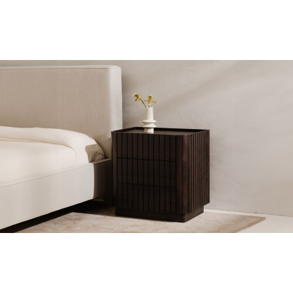 Moe's Povera Contemporary 3-Drawer Nightstand - Black